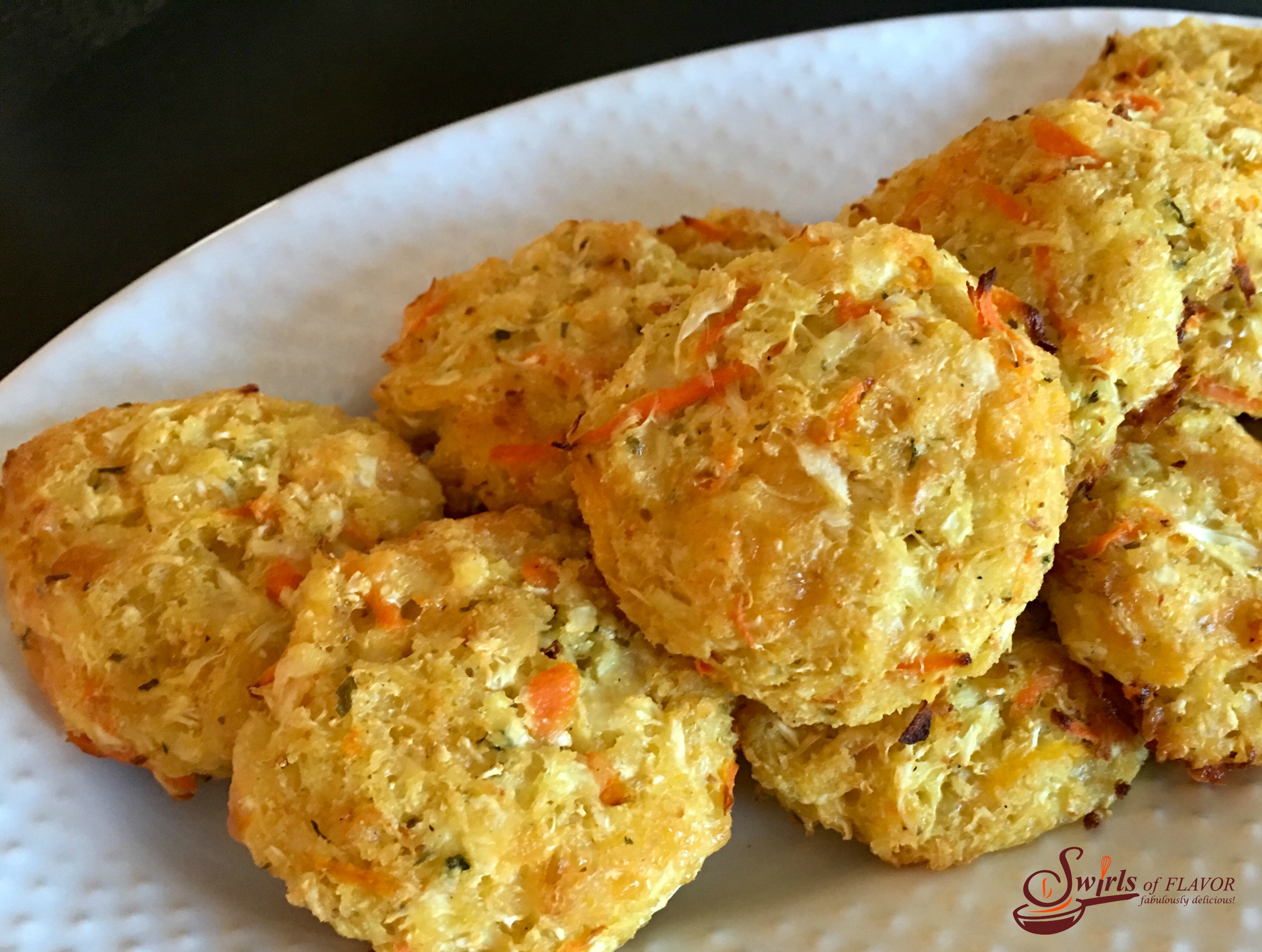 Three Cheese Cauliflower Rice Patties Swirls of Flavor