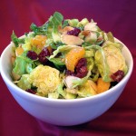 shaved Brussel sprouts salad with oranges and cranberries