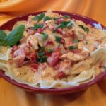 Creamy Chicken Pasta Recipe With Tomatoes And Basil