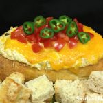 Jalapeno Popper Dip has all the flavors of jalapeno poppers without all the fuss of stuffing each jalapeno! Cheddar and Monterrey Jack cheeses combine with green chiles, pickled jalapenos and seasonings in a cream cheese and mayonnaise base for a kicking good dip recipe!