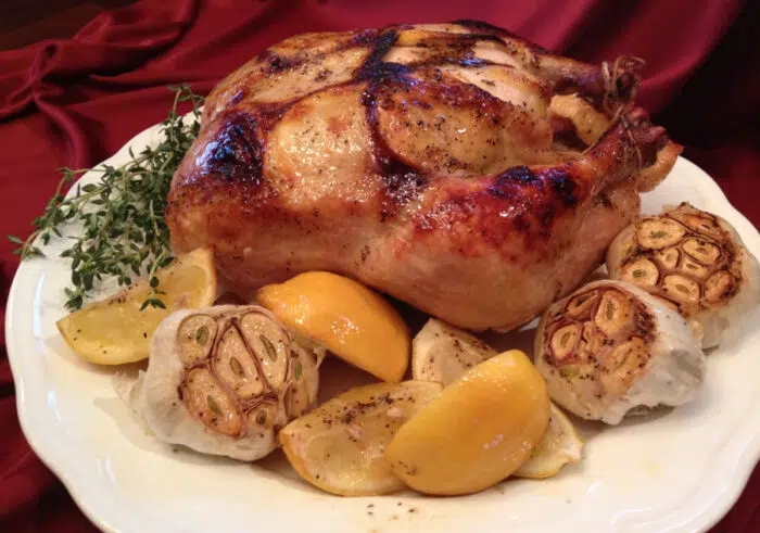roasted chicken with lemons and garlic