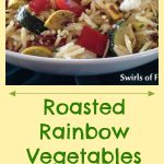 Roasted Rainbow Vegetables with Orzo & Feta combines an array of vegetable colors and flavors with pasta and a lehe perfect side dish bursting with flavor or top with cooked chicken, beef or shrimp for a meal in a bowl!