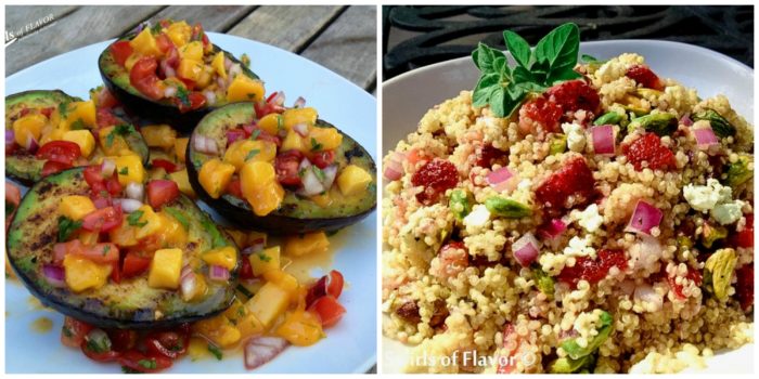 Grilled Avocados and Strawberry Quinoa