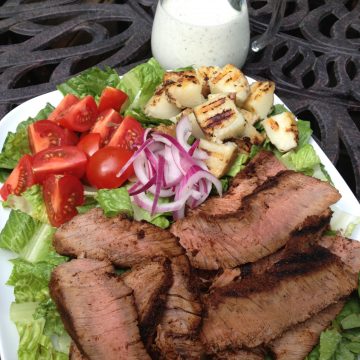 grilled steak and potatoes salad