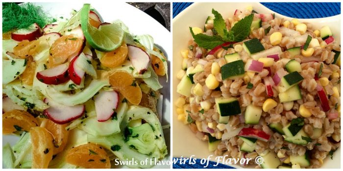 Fennel Salad and Zucchini Farro Salad