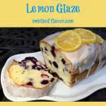 lemon blueberry pound cake with text overlay