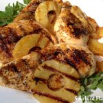 Seasoned chicken and pineapple slices flavored with a pineapple preserves and rum glaze make Pineapple Rum Glazed Chicken an easy recipe for grilling season.