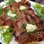Grilled Sirloin Steaks with Fresh Herb Butter Topping