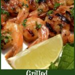 Grilled shrimp on skewers