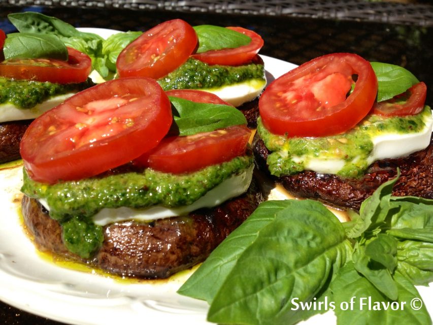 Grilled Portobello Mushrooms Caprese Swirls of Flavor