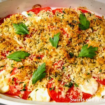 baked tomatoes with breadcrumbs and cheese