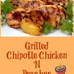 peaches and chicken grilled with chili sauce