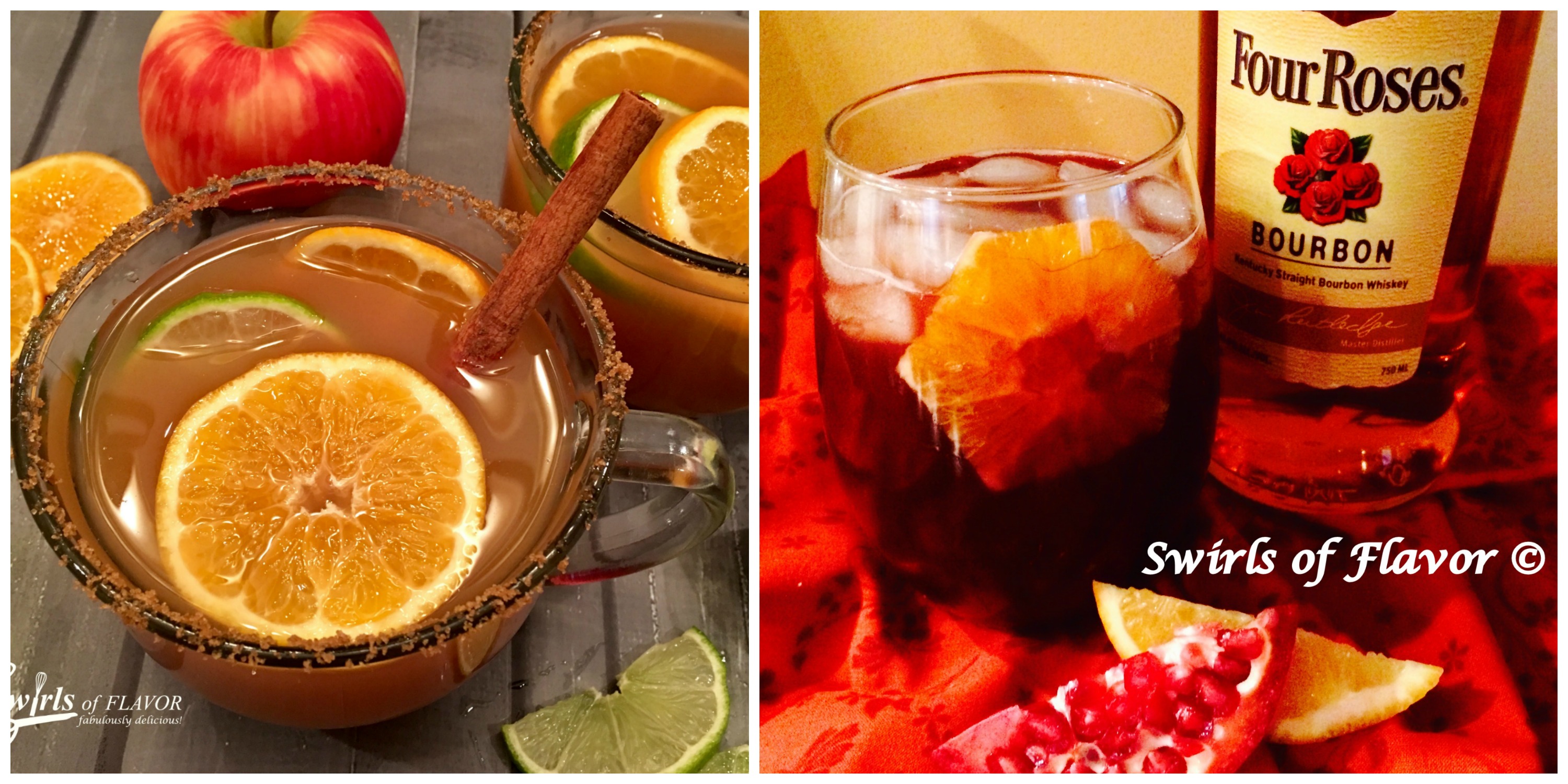 Mulled Apple Cider and Pomegranate Bourbon
