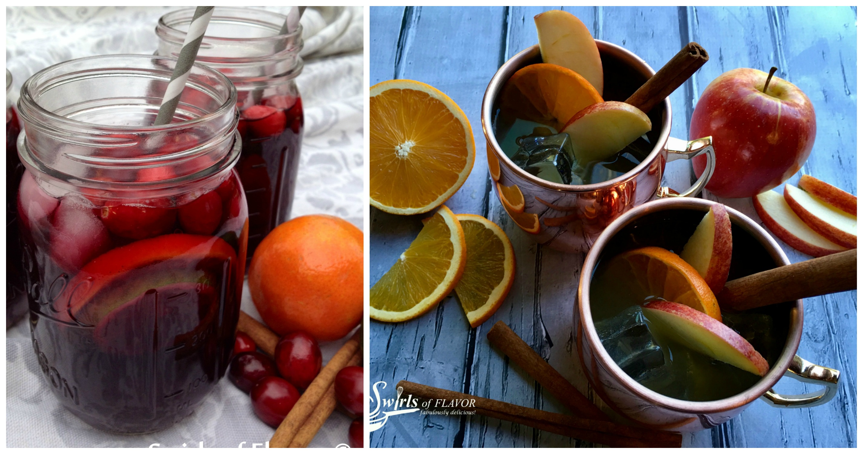 Cranberry Sangrai and Apple Cider Moscow Mules