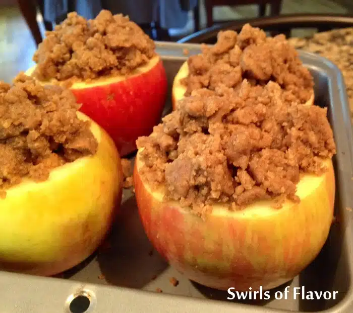 crumb topping on baked apples