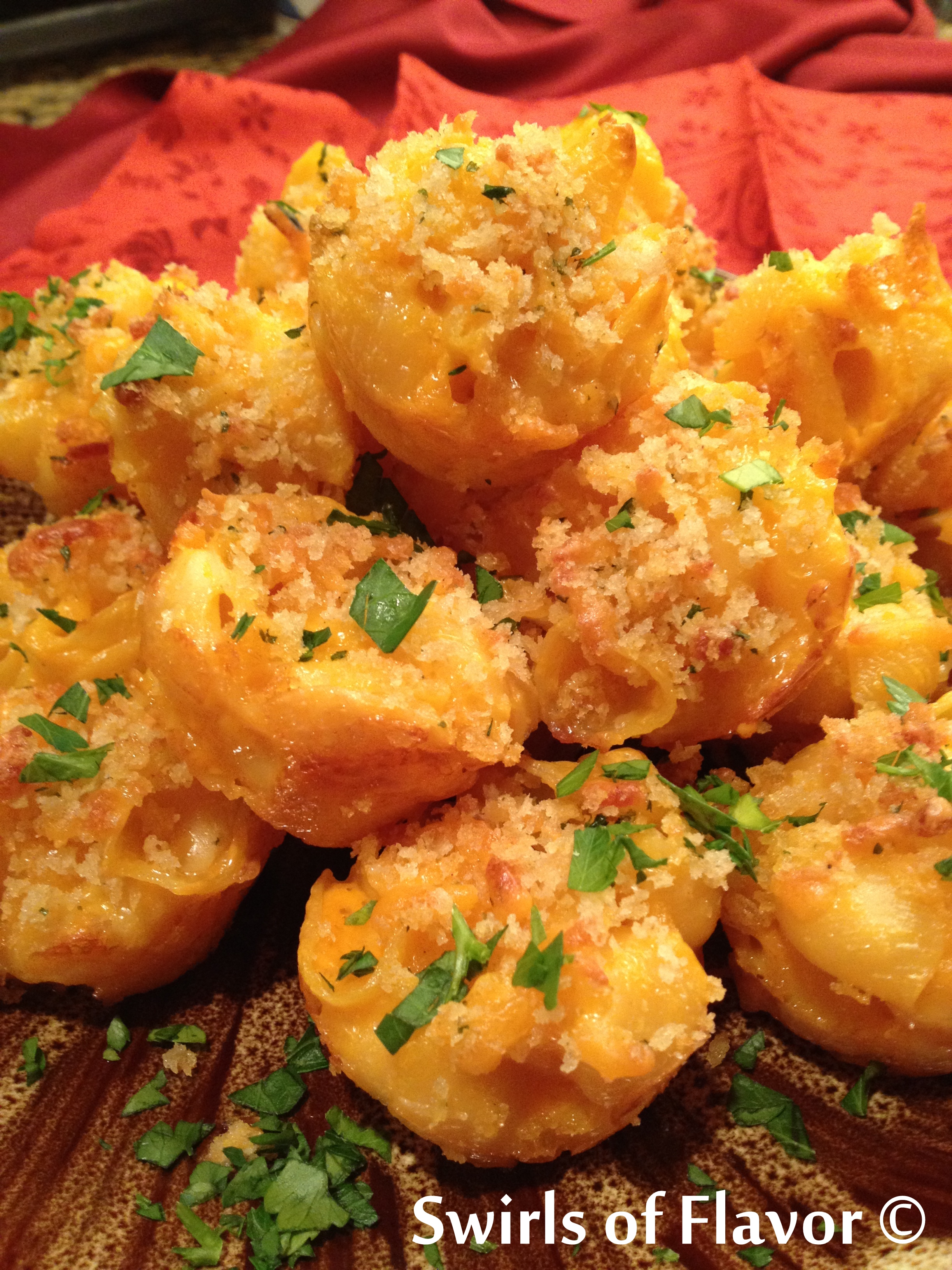 Baked Mac and Cheese Bites - Swirls of Flavor