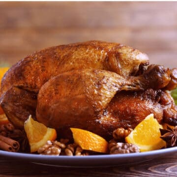 roasted turkey on a platter