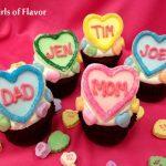 Personalized Conversation Heart Cupcakes will make the people you treasure most feel truly loved this Valentine's Day! conversation hearts | cupcakes | Valentine's Day | easy | hearts | fondant | cupcakes | fun for kids