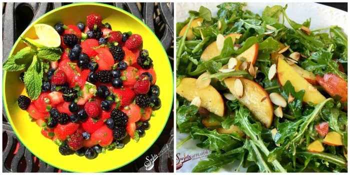 Summer Fruit Salad and Peach Arugula Salad