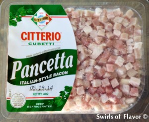 package of chopped pancetta