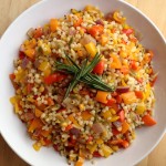 couscous with vegetables and frresh rosemary