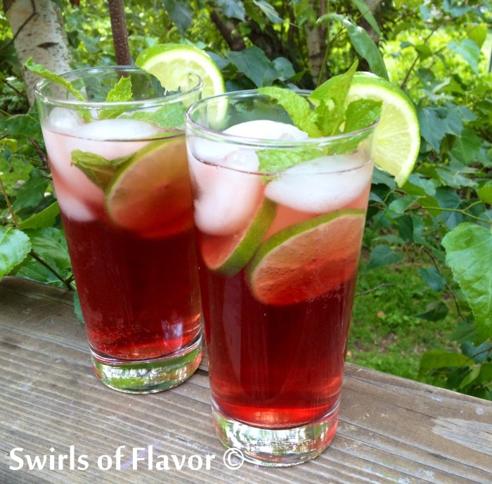 Pomegranate Mojito is an easy drink recipe for the classic mojito but with a twist of added pomegranate juice for a flavorful cocktail! #drinks #cocktails #mojito #easyrecipe #summerdrink #happyhour #rum #rumcocktail #swirlsofflavor