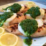 griled tuscan chicken with pesto and cheese