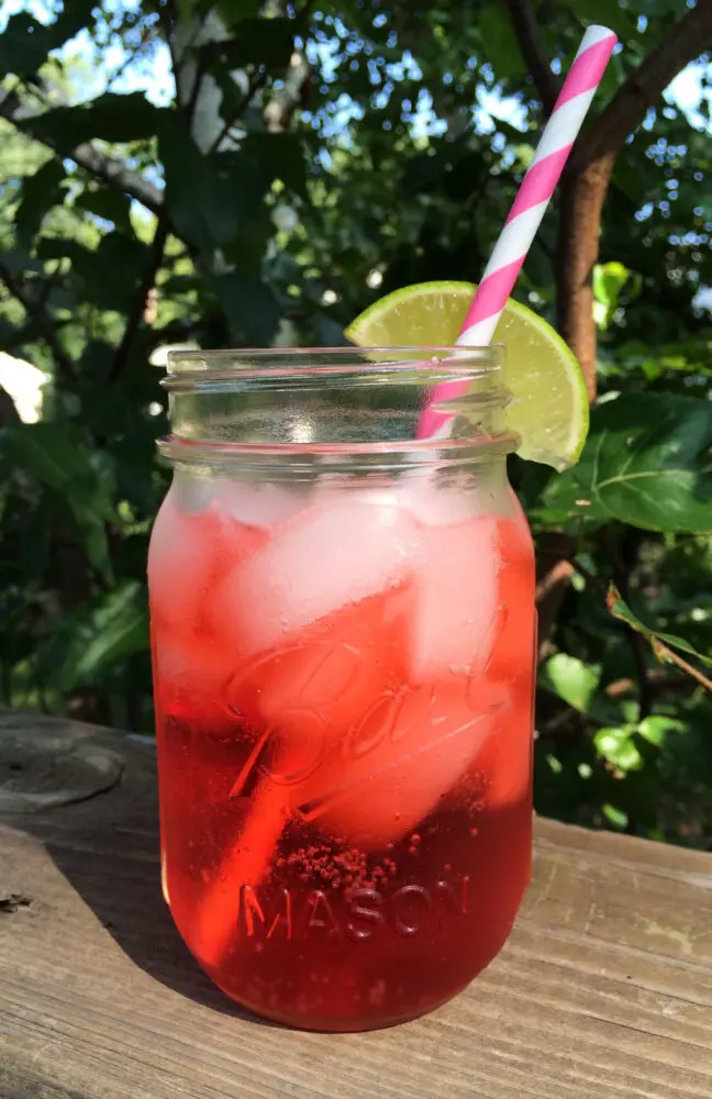 campari tonic in mason jar