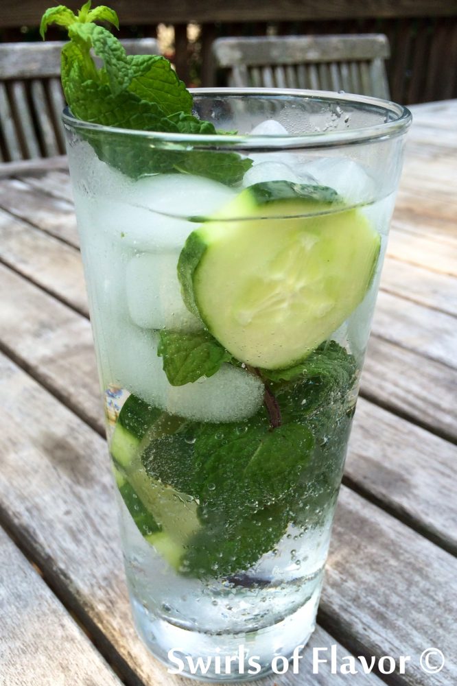 Cucumber Mint Vodka Refresher is an easy recipe that will quickly become a favorite summertime cocktail! Cool cucumber, fresh mint, vodka and seltzer combine for the perfect summer happy hour drink!