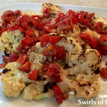 cauliflower steaks with tomato topping