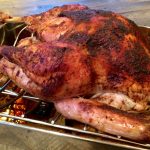 roast turkey in pan
