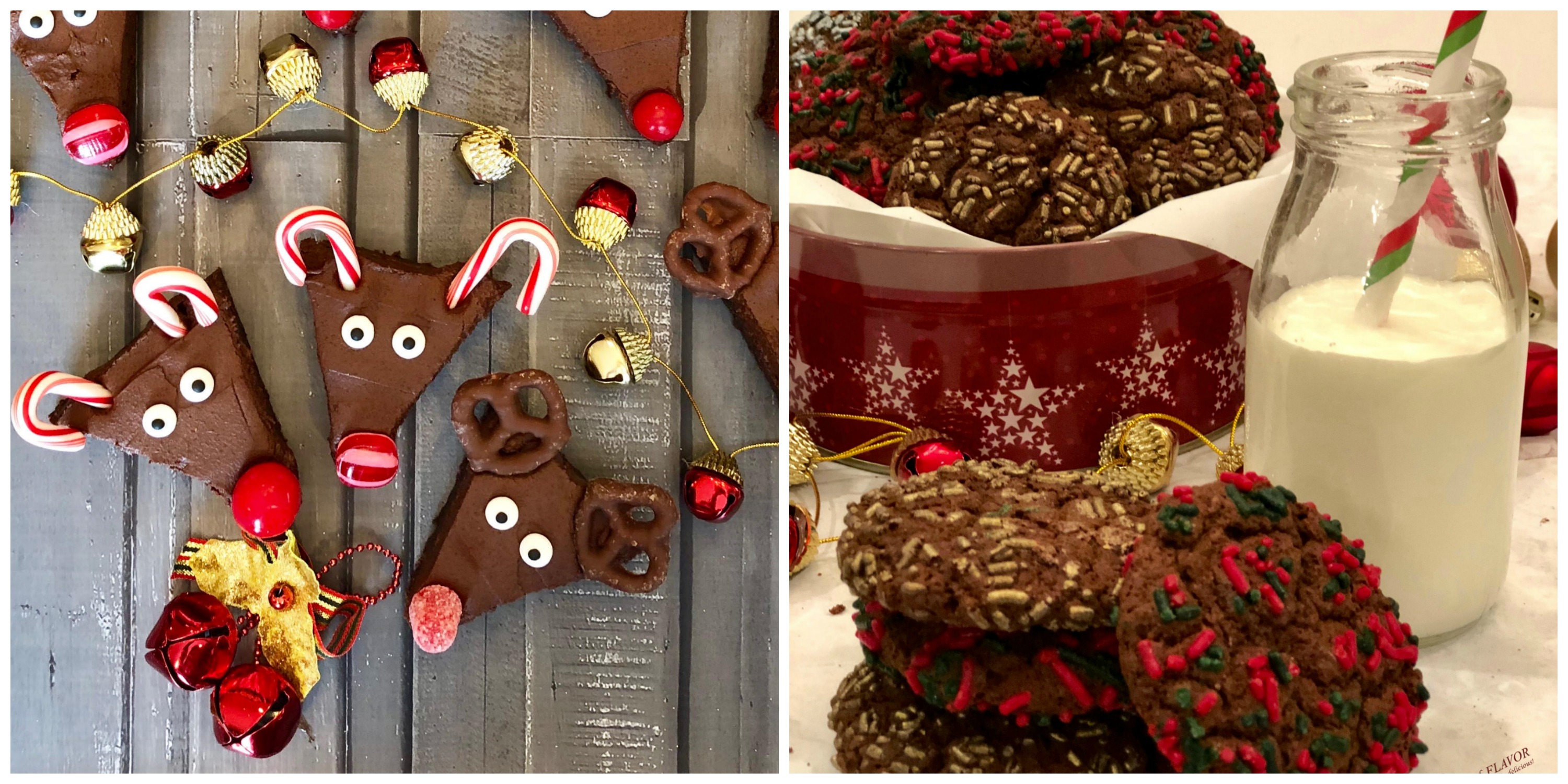 Reindeer brownies and Double Chocolate Espresso Cookies