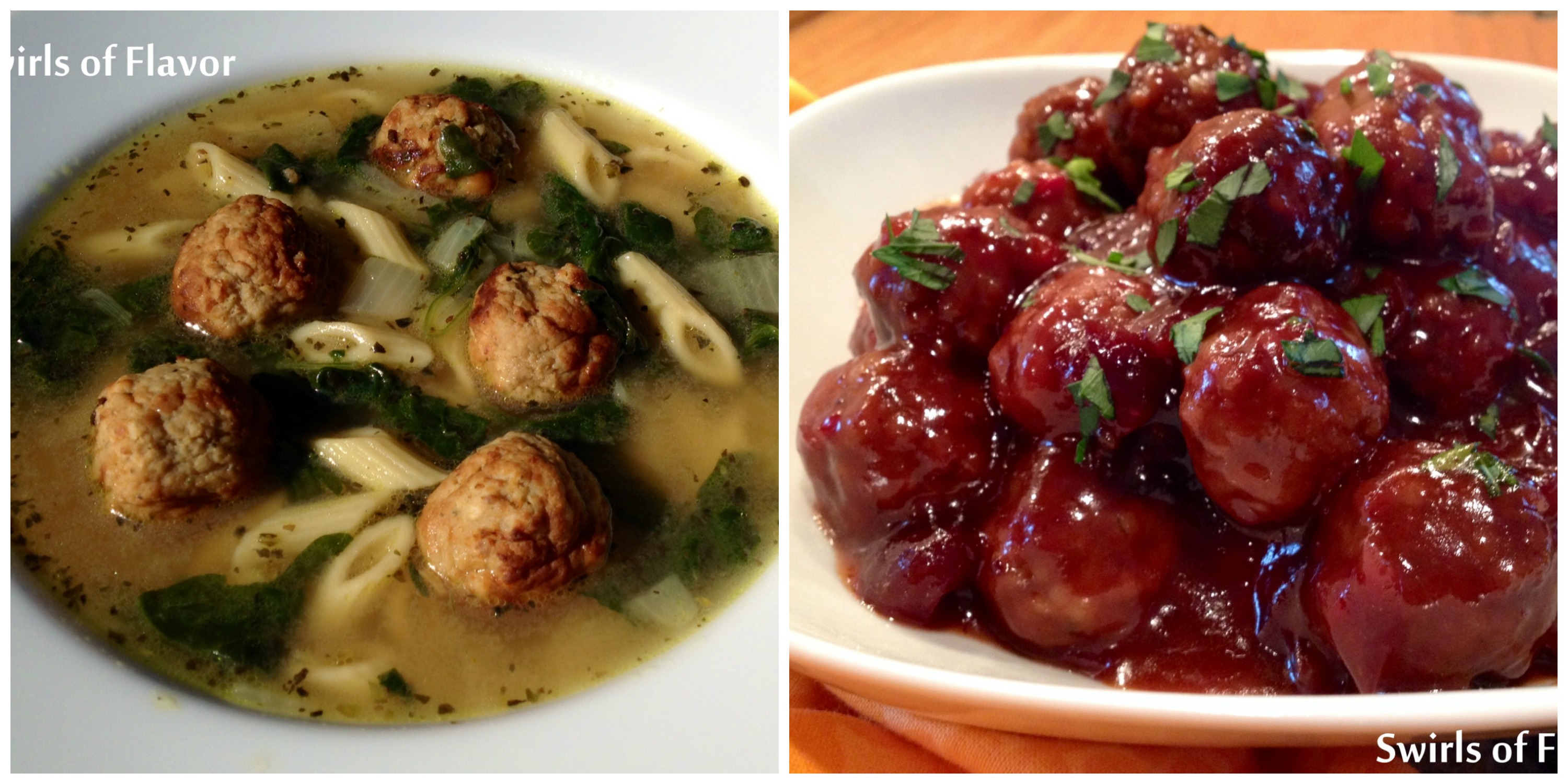 Italian Wedding Soup and Cranberry Meatballs