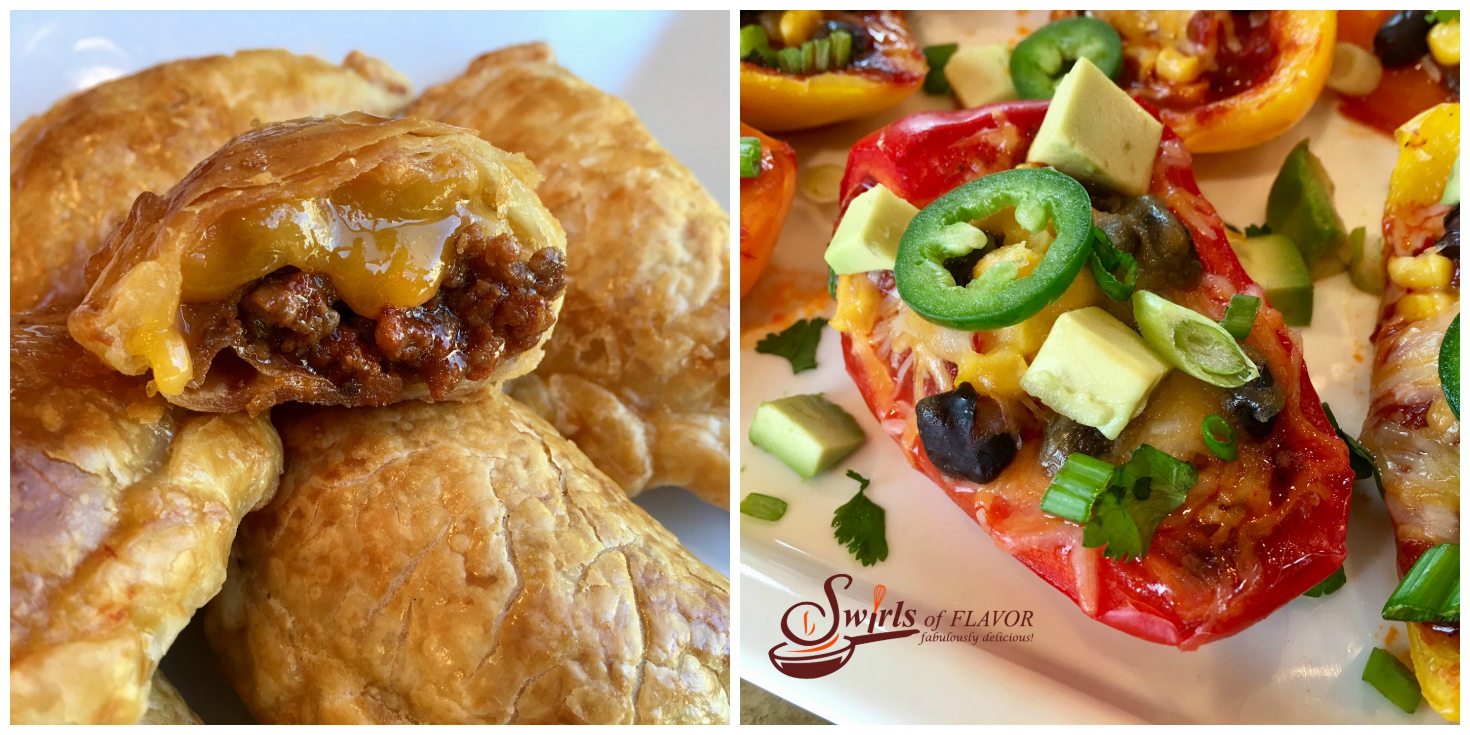 cheeseburger Empanadas ad Nacho Stuffed Peppers