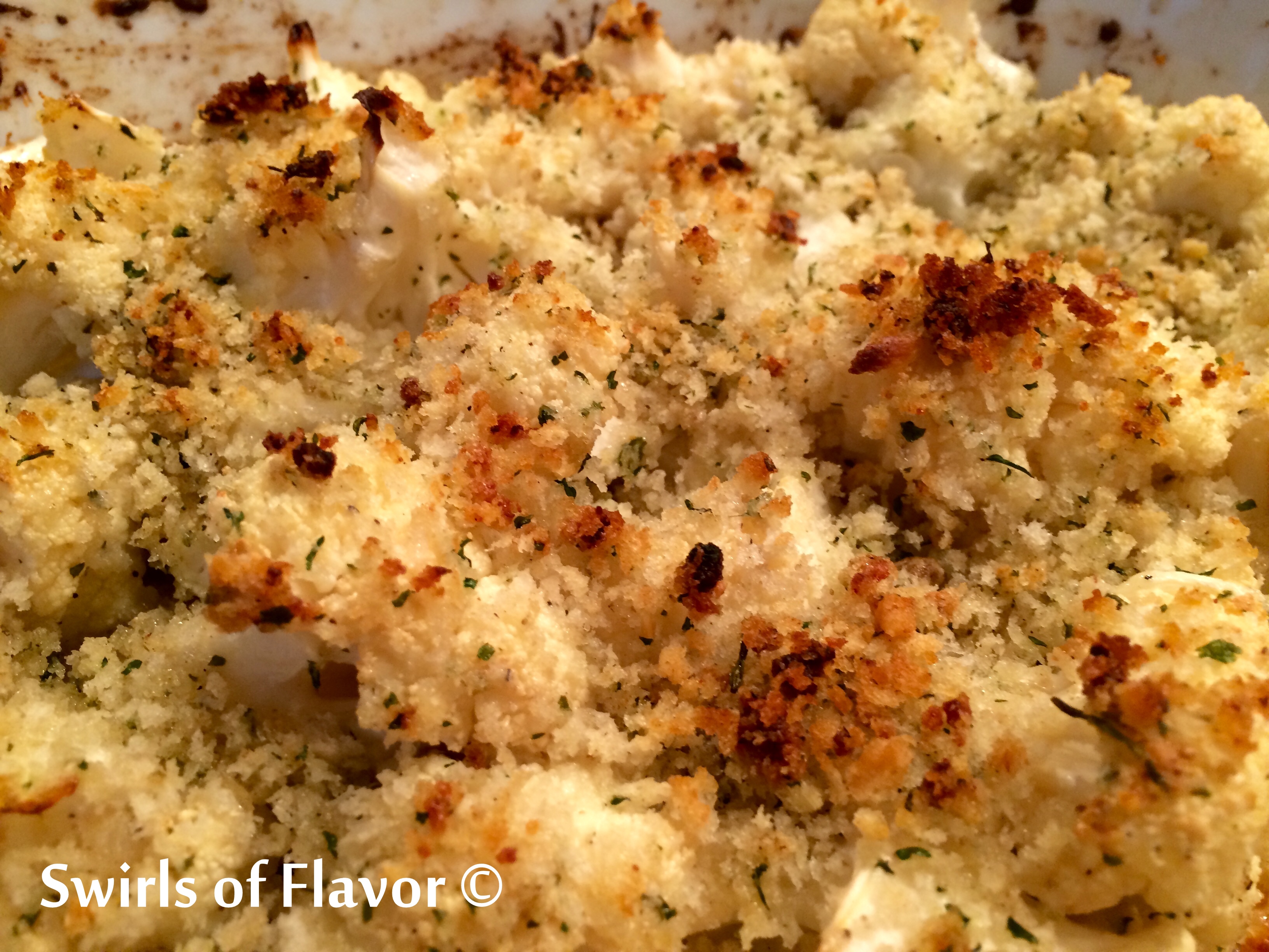 Buttered Ranch Cauliflower is bursting with buttery goodness and flavor! Just four ingredients will get you a delicious easy side dish that will quickly become a go-to recipe! cauliflower | easy recipe | side dish | ranch | ranch seasoning | baked cauliflower | casserole | #swirlsofflavor