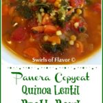 Bowl of Panera copycat recipe, Quinoa Lentil Broth Bowl