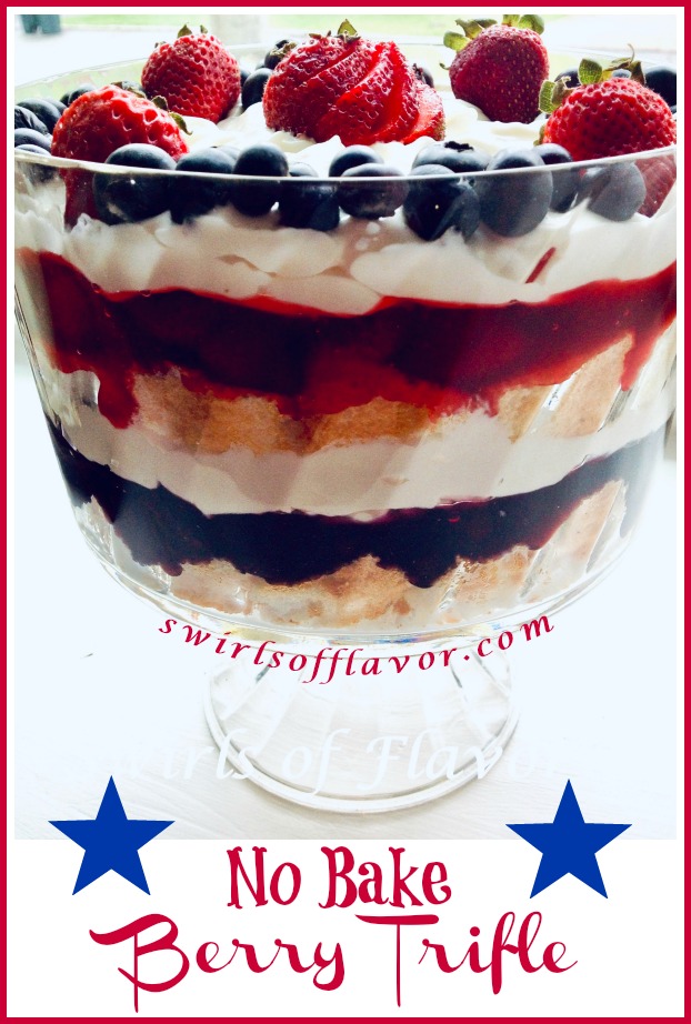 Red White and Blue Berry Trifle - Swirls of Flavor
