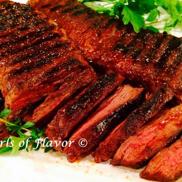 Grilled Skirt Steak with Cocoa Spice Rub is seasoned with spices and a hint of cocoa and cooked to perfection! 