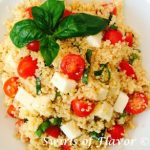 Quinoa Caprese combines the true flavors of summer, fresh mozzarella, tomatoes and basil with super food quinoa for your new favorite dish of the summer!