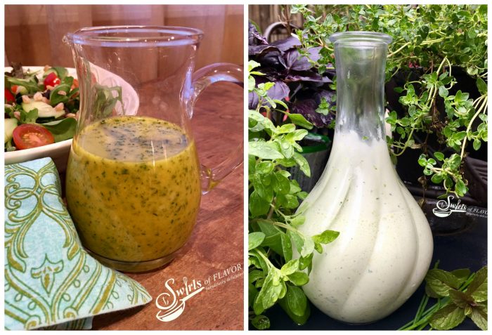 Turmeric Cilantro Vinaigrette and Green Goddess Salad Dressing