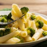 forkful of penne and broccoli