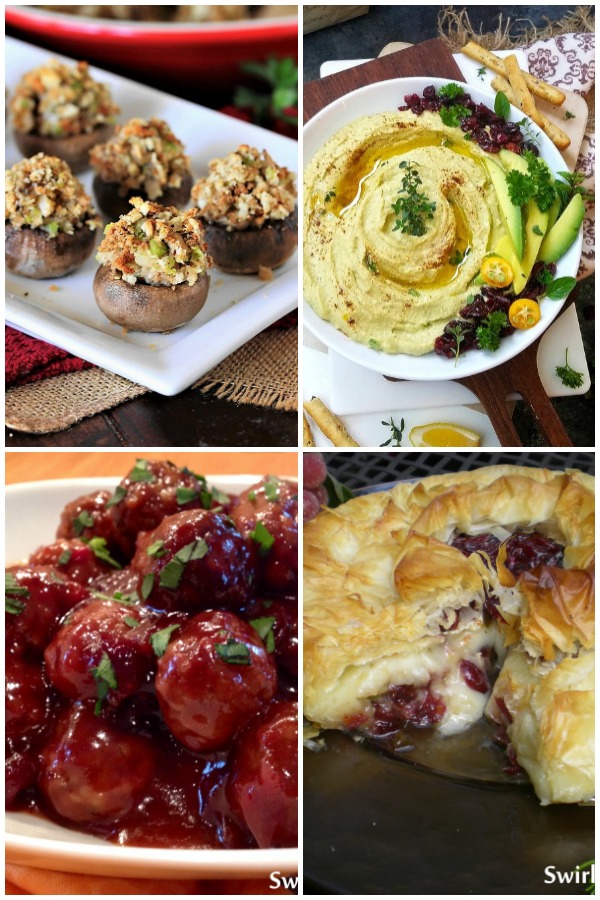 Four Thanksgiving appetizer recipes collage