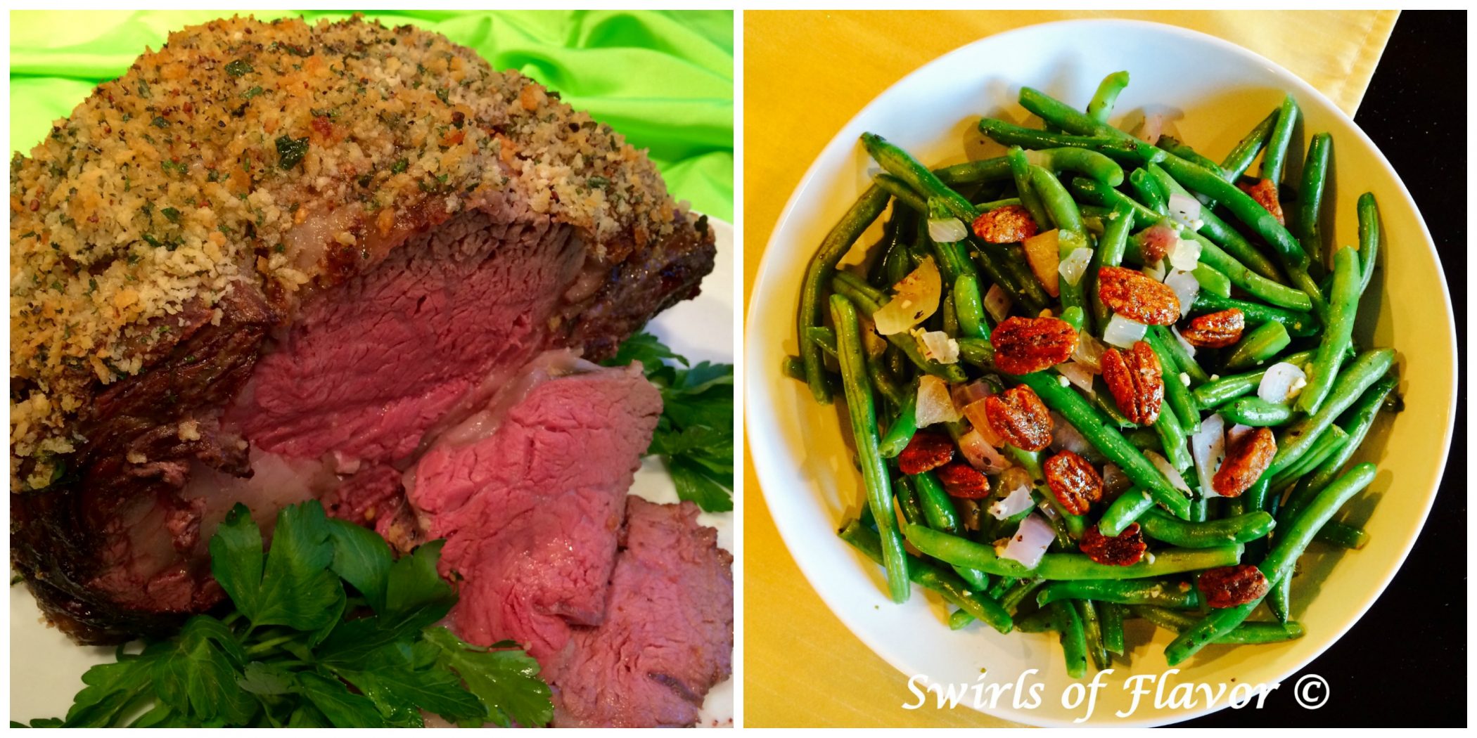 Rib Roast and Buttery Green beans