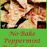 No-Bake Peppermint Bark Cookies are white chocolate surrounded by peppermint candy and chocolate cookies! Peppermint Bark Cookies are a twist on a holiday favorite! no-bake | cookies | peppermint | chcolate | bark | white chocolate | white chocolate bark holiday dessert | fun for kids
