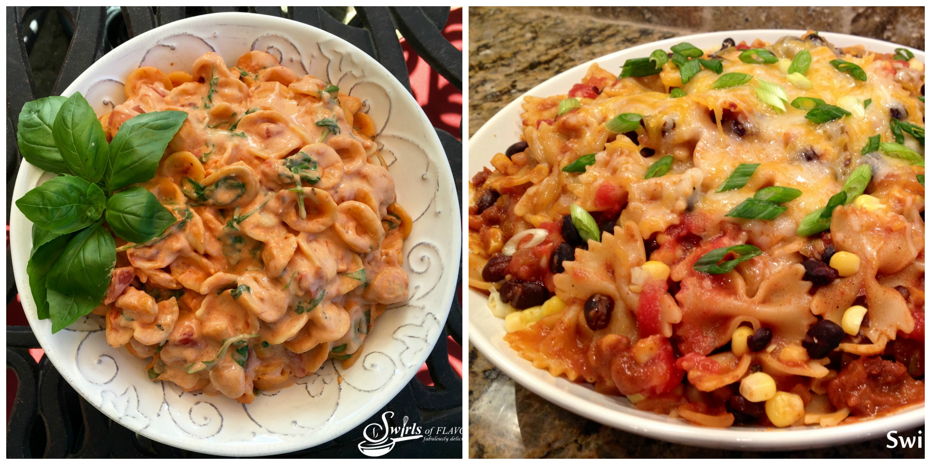 Creamy Tomato Pasta and Mexicali Pasta