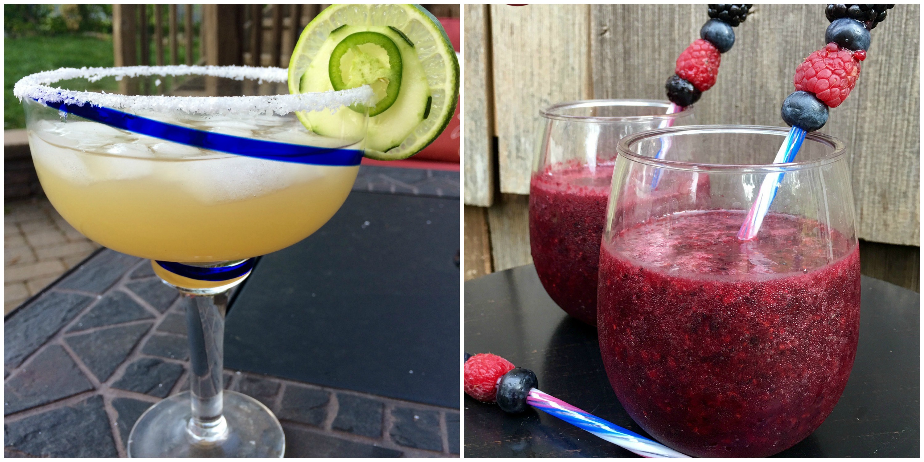 Jalapeno Cucumber Margarita and Berry Sangria Slushy