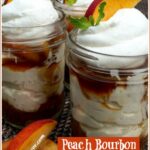 Bourbon Peach Cheesecake Mousse in mason jars