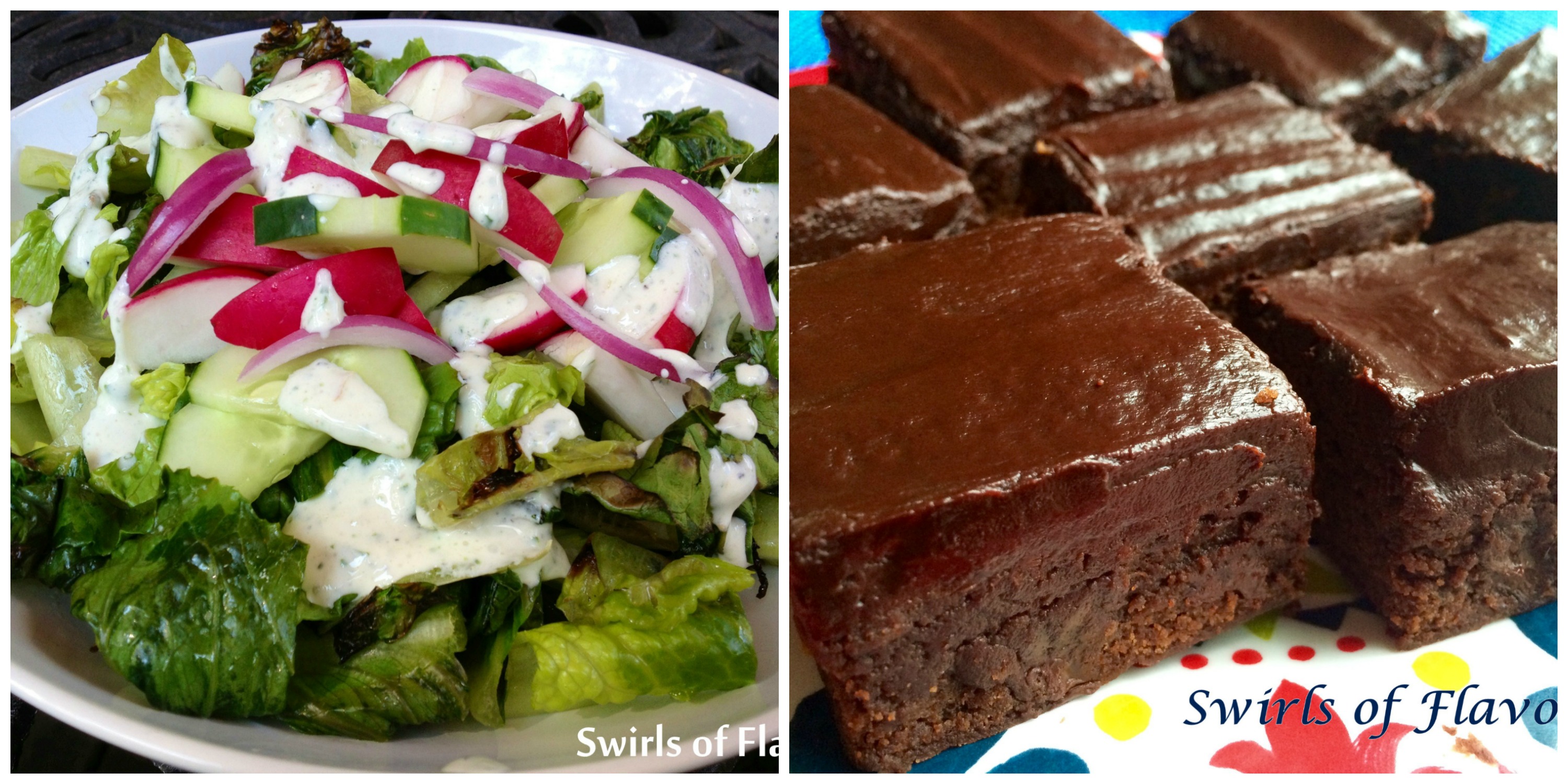 Grilled Romaine Salad and Chipotle Brownies