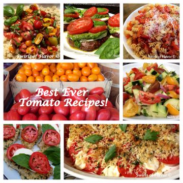 When summer is filled with flavorful juicy tomatoes it's time to make your Best Ever Tomato Recipes! Put them on chicken, over quinoa, in a vegetable salad, on top of a grilled portobello mushroom and, of course, with pasta! tomato | grilling | bake | salad | vegetarain | chicken | quinoa