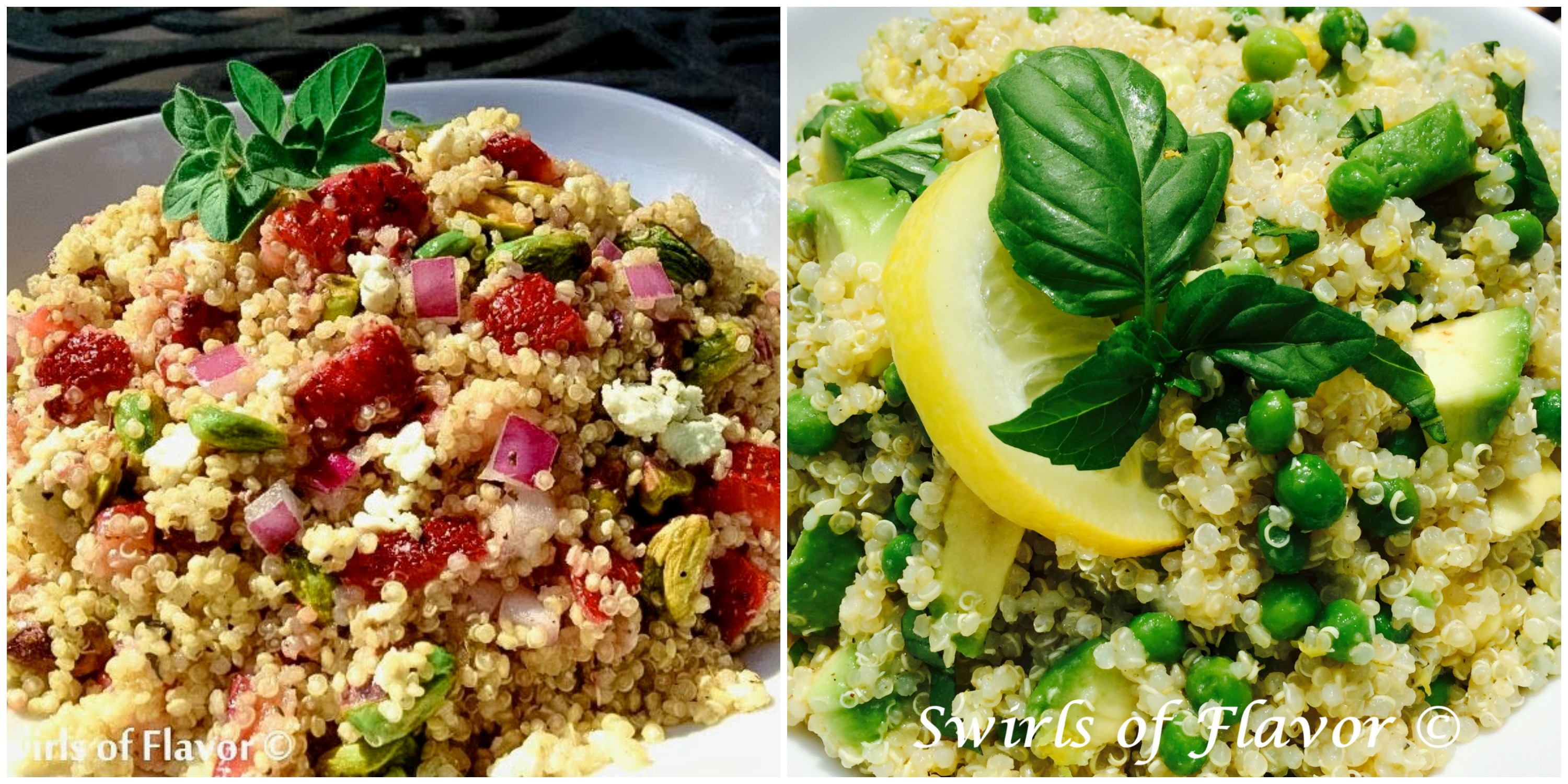 Strawberry Quinoa and Lemon Basil Avocado Quinoa